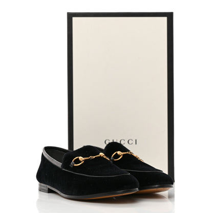 Gucci Velvet Horsebit Womens Jordaan Loafers 37 Black 14 of 14