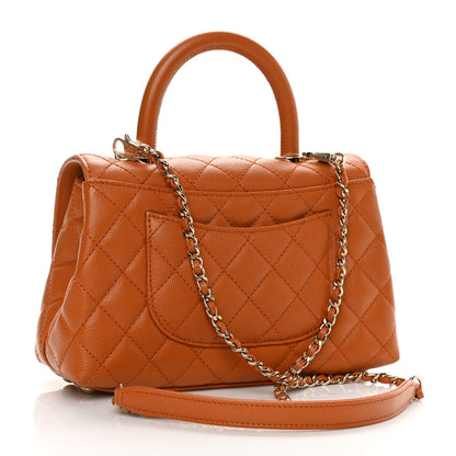 Chanel Caviar Quilted Mini Coco Handle Flap Light Brown 3 of 10