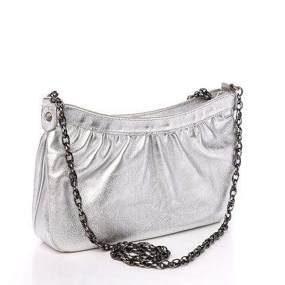 Burberry Metallic Calfskin Pochette Silver 2 of 11