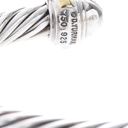 David Yurman Sterling Silver 18K Gold Pave Diamond 7mm Cable Classics Bracelet 4 of 5