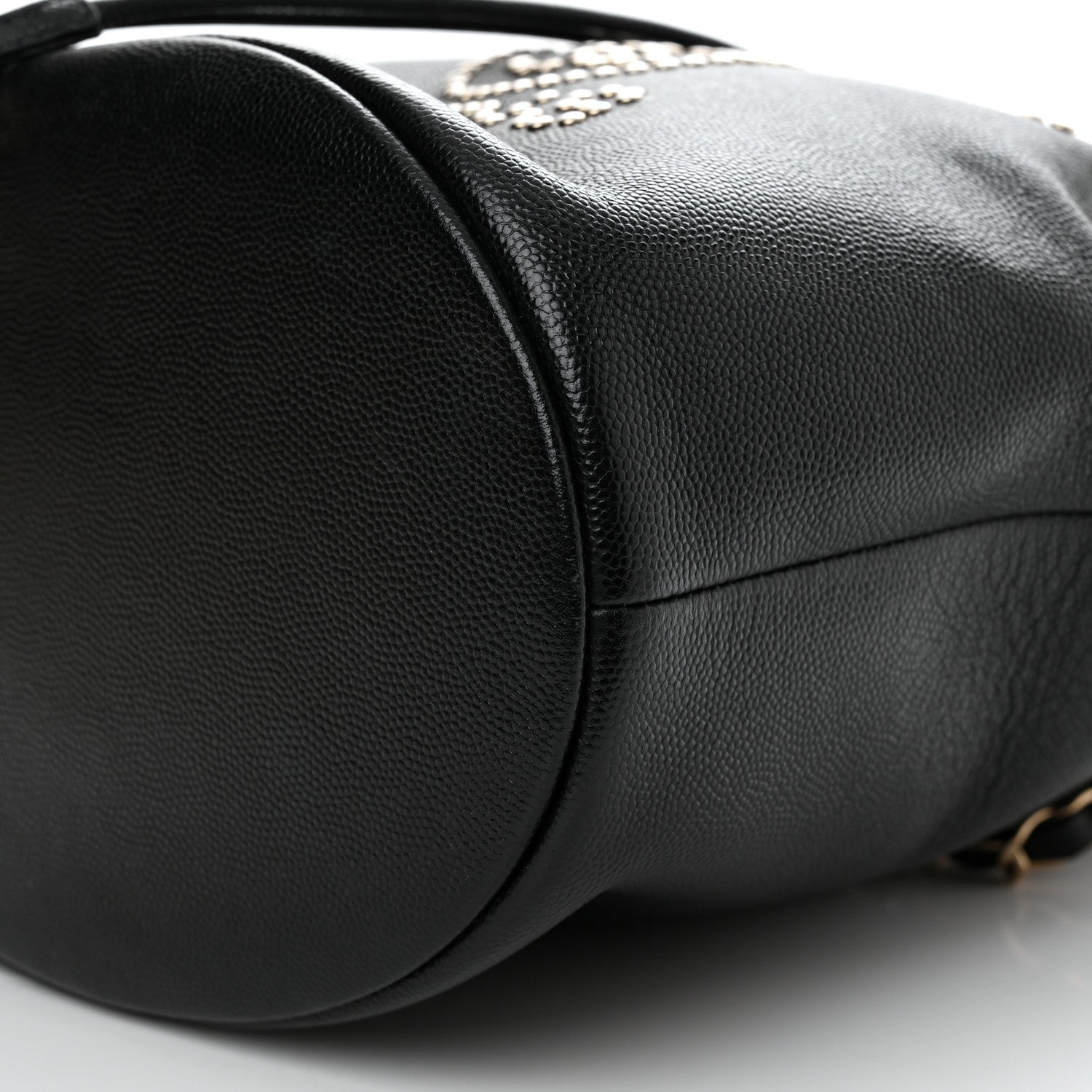 Chanel Caviar Deauville Drawstring Bucket Bag Black 10 of 11
