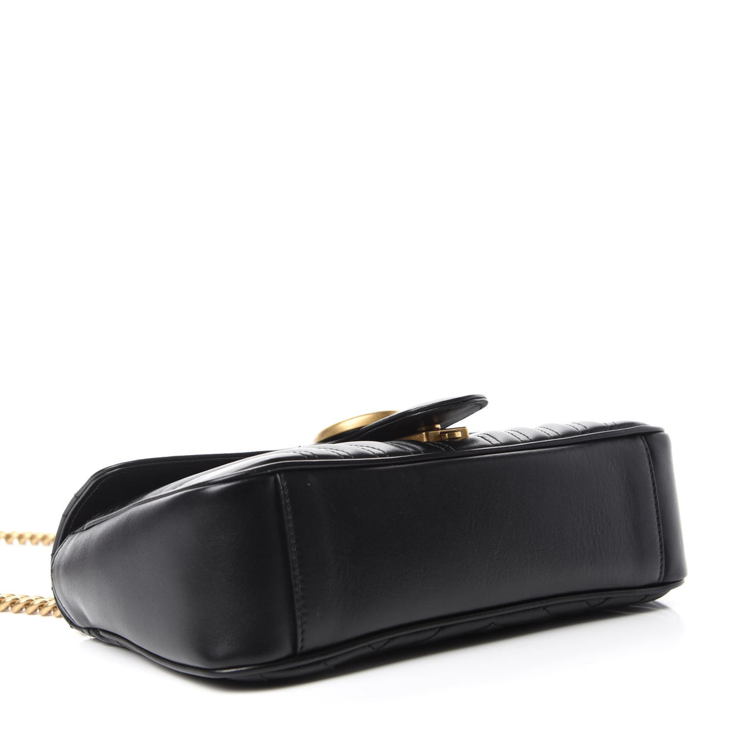 Calfskin Matelasse Small GG Marmont Shoulder Bag Black