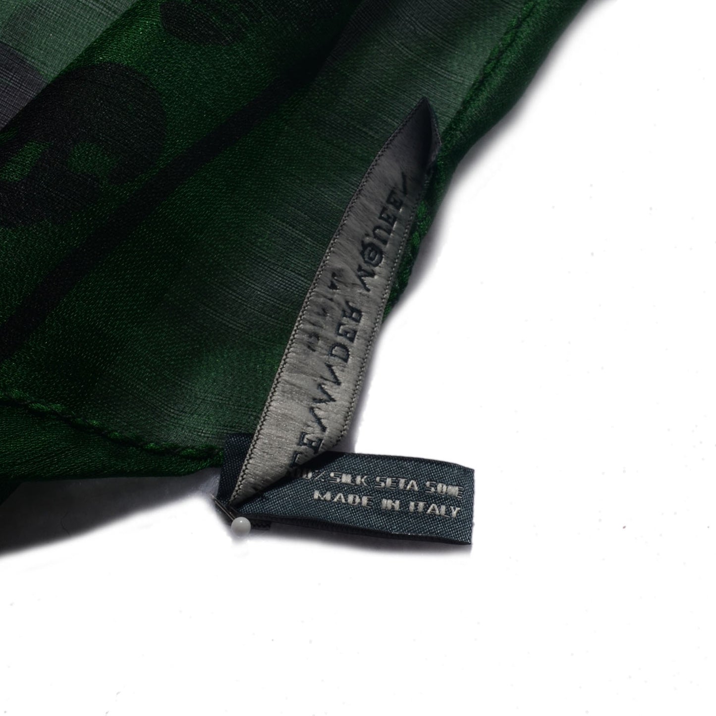 Silk Chiffon Skull Scarf Green