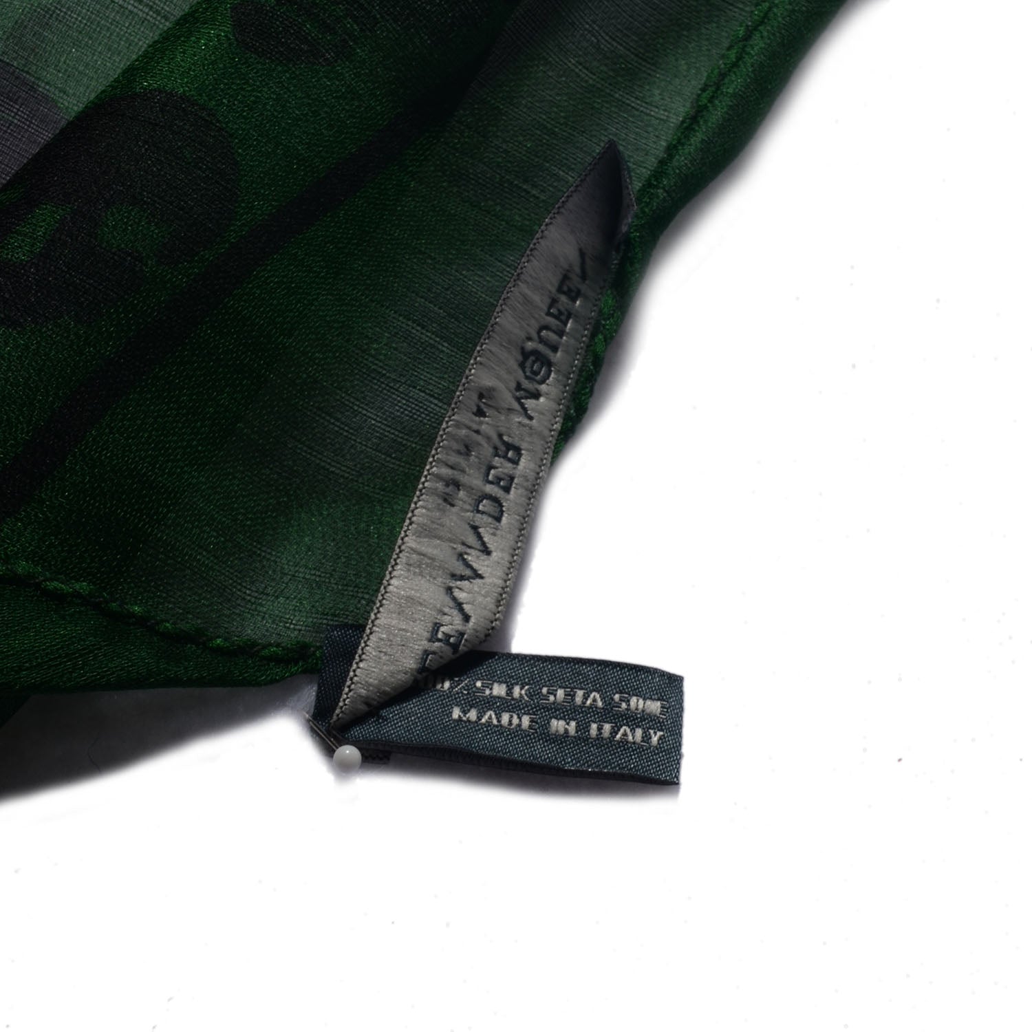Alexander McQueen Silk Chiffon Skull Scarf Green 6 of 6