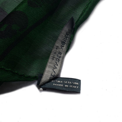 Alexander McQueen Silk Chiffon Skull Scarf Green 6 of 6