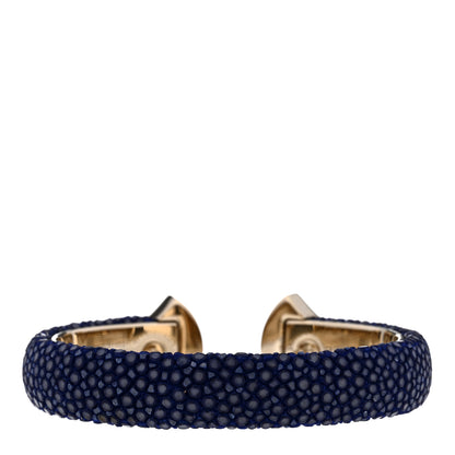 Bulgari Galuchat Divas' Dream Cuff Bracelet Blue 3 of 4