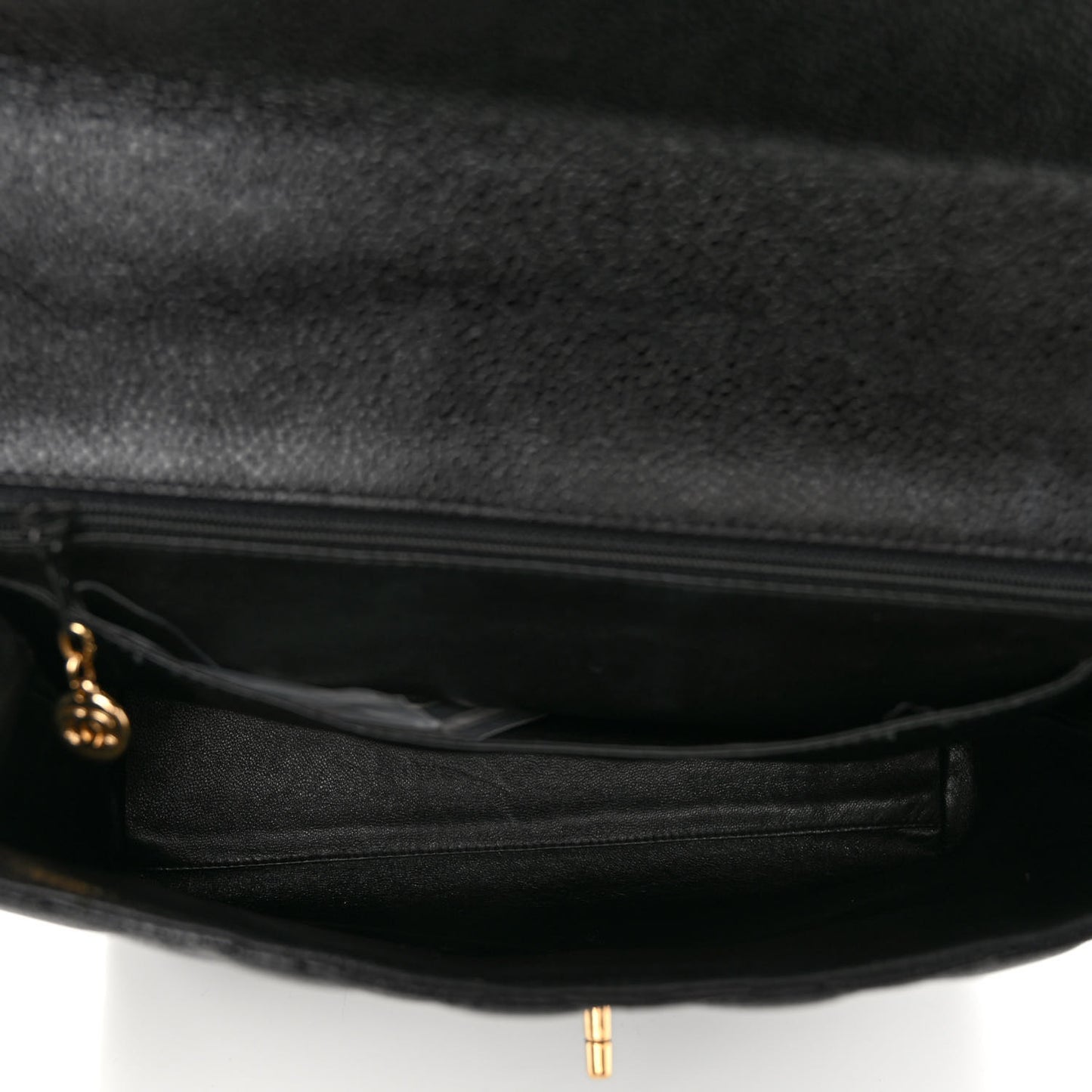 Caviar Quilted Jumbo Kelly Flap Black