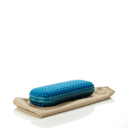 Bottega Veneta Satin Intreccio Impero Ayers Stretch Knot Clutch Teal 4 of 6