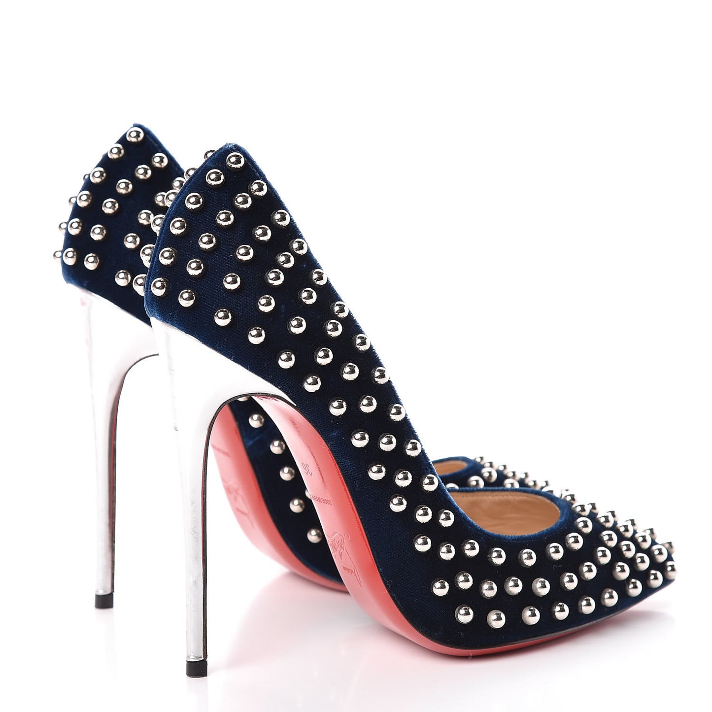 Velvet Billy 120 Spike Pumps 36 Silver Eclipse