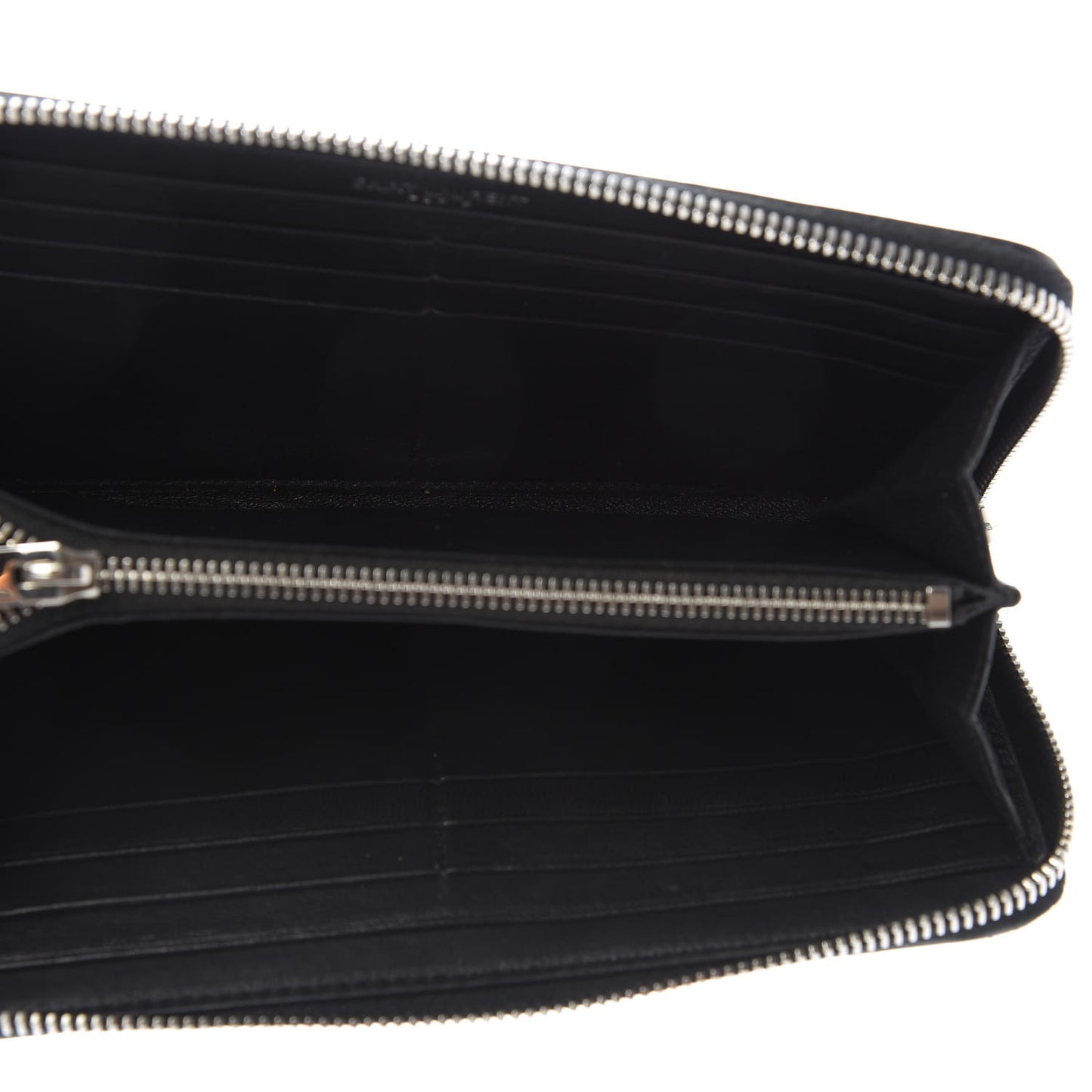 Calfskin Crocodile Embossed Monogram Zip Around Wallet Black