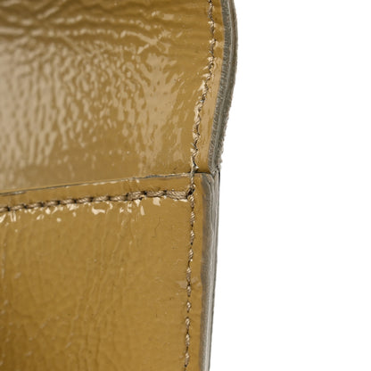Saint Laurent Textured Patent Calfskin Monogram Large Belle De Jour Clutch Lemon 9 of 10
