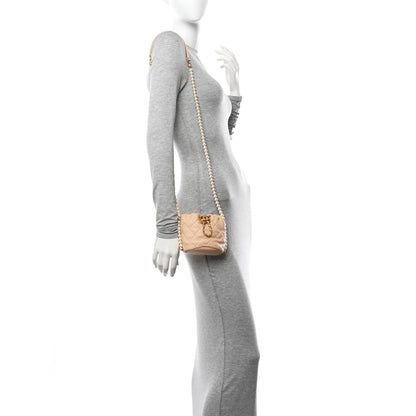 Chanel Calfskin Quilted Pearl Mini About Pearls Drawstring Bucket Bag Beige 2 of 11