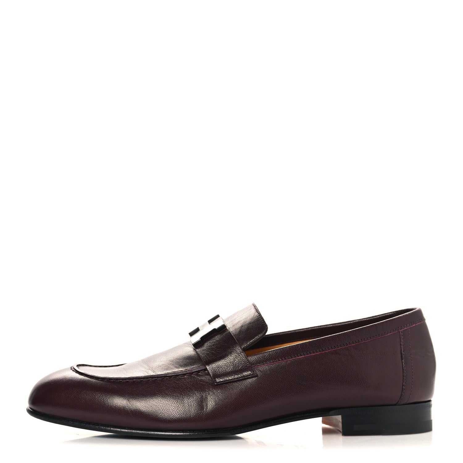 Hermes Goatskin Mens Paris Loafers 43 Marron Mahogany 1 of 10