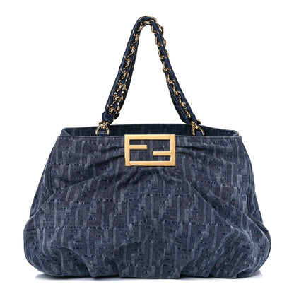 Fendi Denim Zucca Mia Tote Blue 1 of 16
