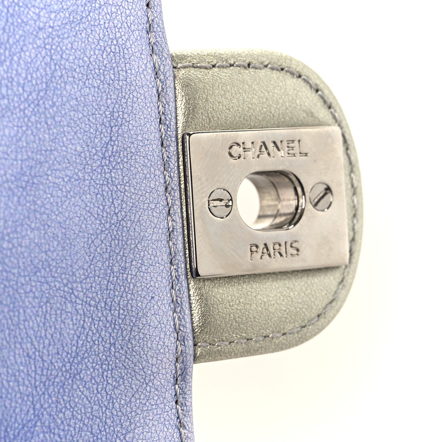 Chanel Gradient Metallic Calfskin Quilted Clutch Silver Blue Yellow Purple 7 of 11