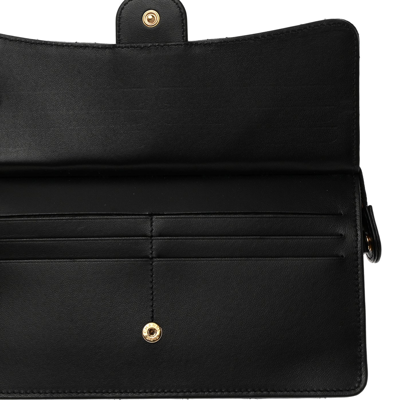 Lambskin Quilted Classic Pouch With Handle Black