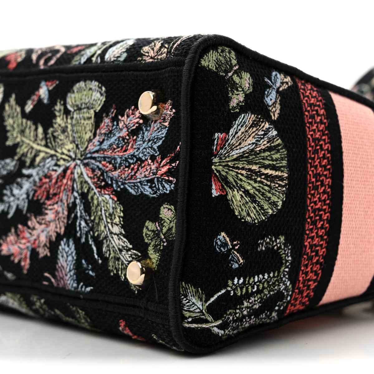 Christian Dior Canvas Cabinet De Curiosites Embroidered Medium Lady D-Lite Black Multicolor 10 of 12