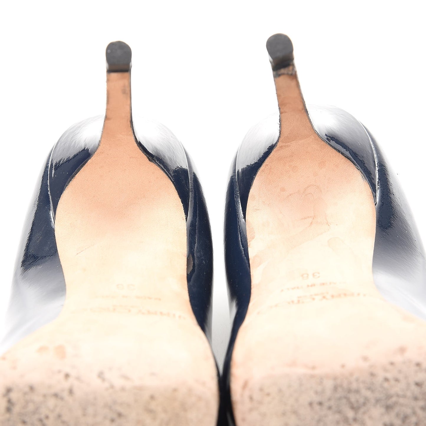 Patent Luna Platform Peep Toe Pumps 38 Navy