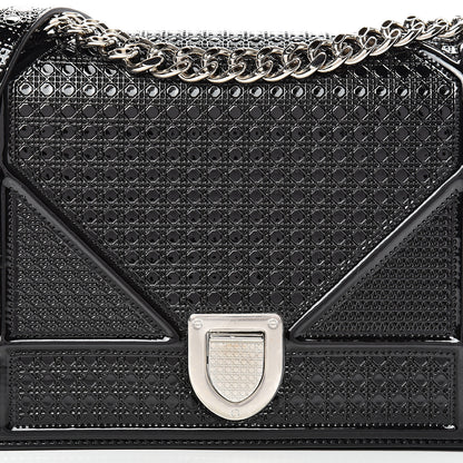 Christian Dior Patent Micro-Cannage Medium Diorama Flap Bag Black 7 of 13