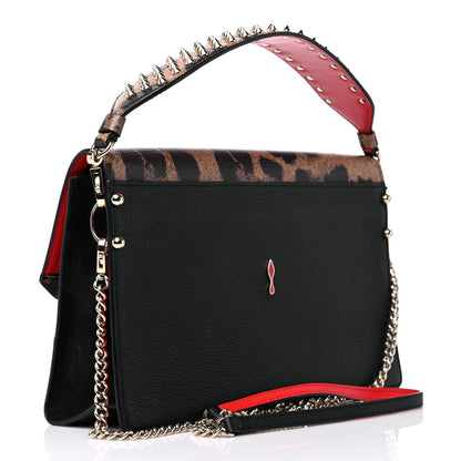 Christian Louboutin Calfskin Leopard Print Loubiblues Paris Clutch Bag Brown 3 of 13