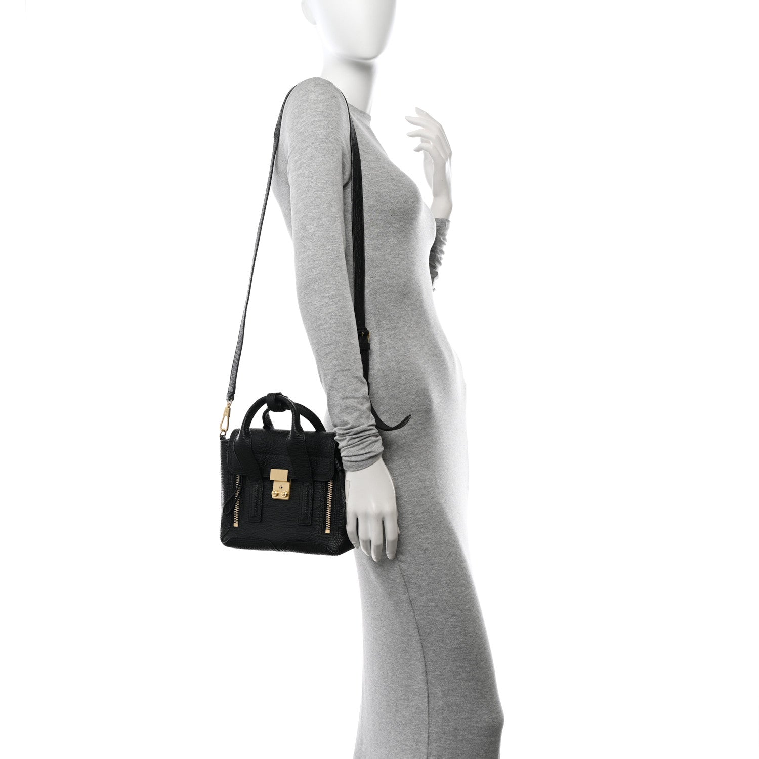 3.1 Phillip Lim Textured Calfskin Mini Pashli Satchel Black 2 of 15