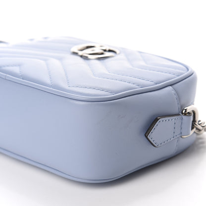 Gucci Calfskin Matelasse Mini GG Marmont Chain Shoulder Bag Porcelain Light Blue 7 of 11