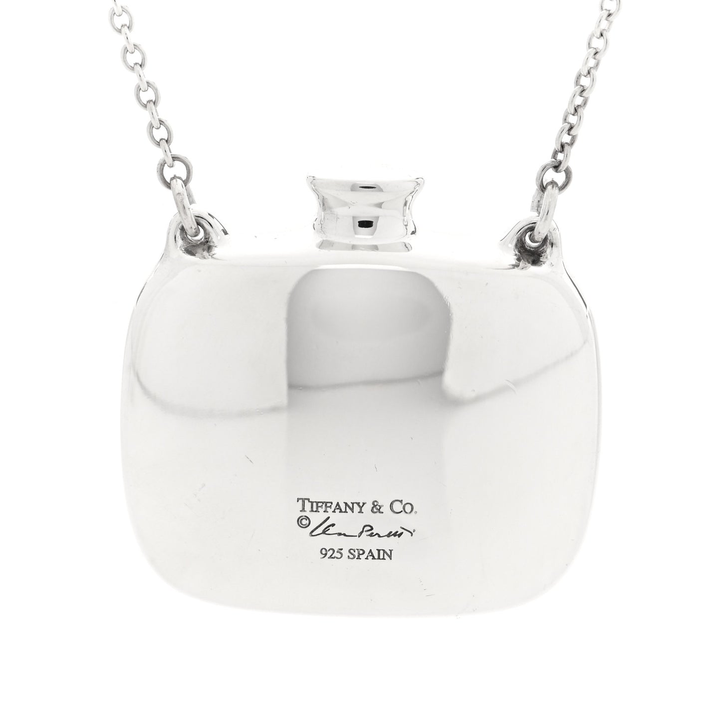Sterling Silver Elsa Peretti Square Bottle Pendant Necklace