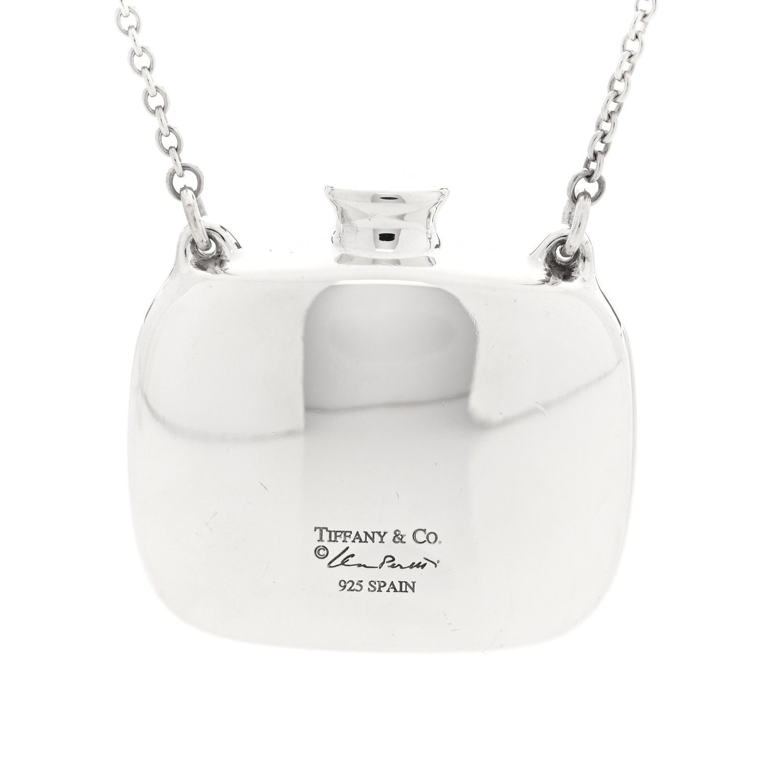 Tiffany Sterling Silver Elsa Peretti Square Bottle Pendant Necklace 4 of 5