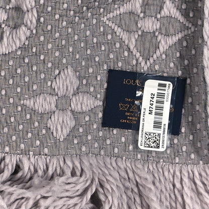 Louis Vuitton Wool Silk Logomania Scarf Pearl Grey 3 of 3