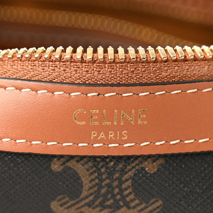 Celine Triomphe Canvas Calfskin Medium Boston Bag Tan 6 of 10