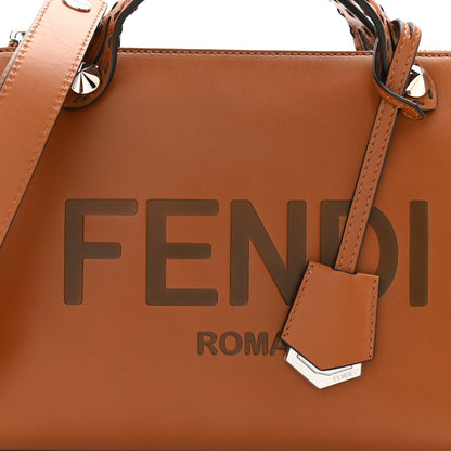 Fendi Vitello King Logo Embossed Medium By The Way Boston Bag Cuoio 10 of 12