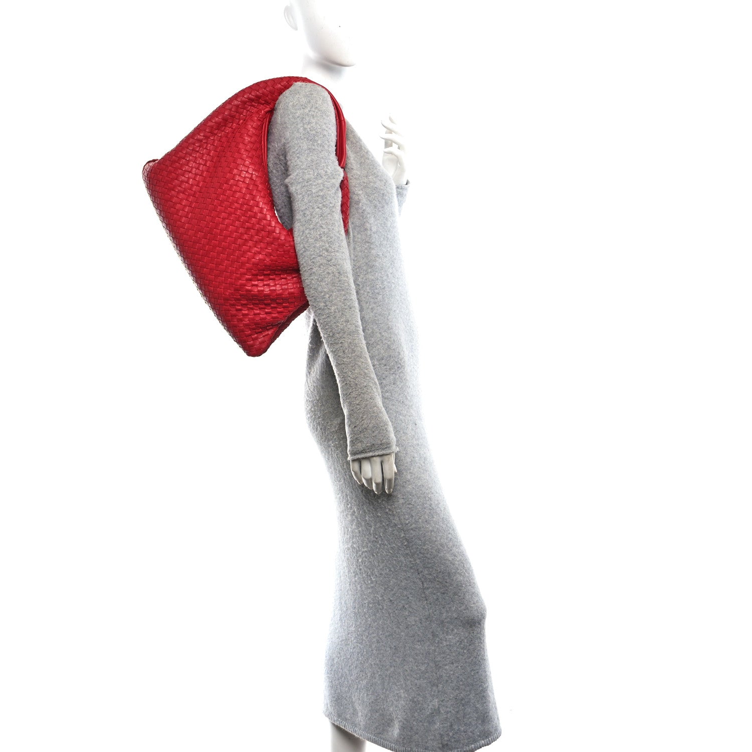 Bottega Veneta Nappa Intrecciato Large Veneta Hobo Red 2 of 12