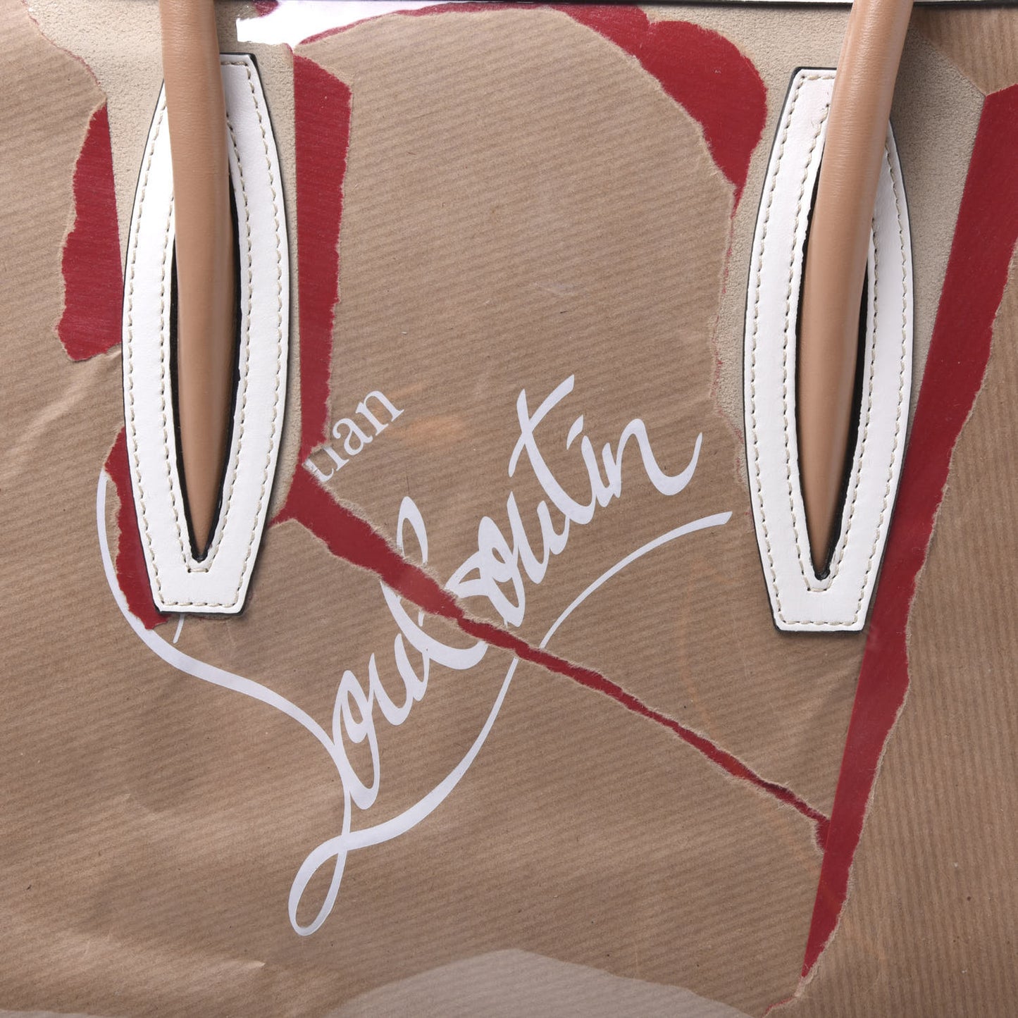 Loubi Kraft PVC Patent Calfskin Empire Medium Paloma Kraft Latte