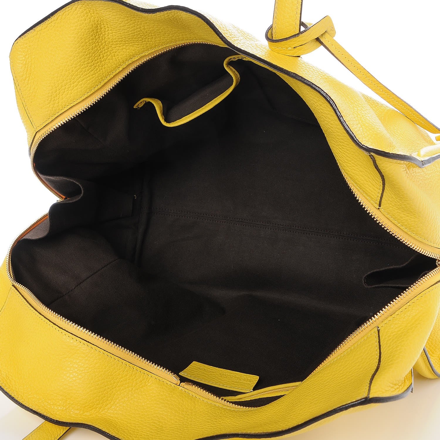 Alexander McQueen Pebbled Calfskin Large Skull Padlock Zip Around Tote Yellow 5 of 10