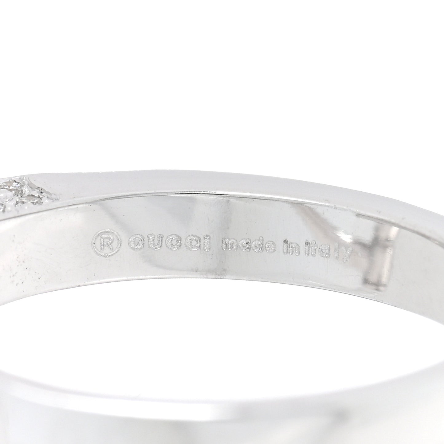 18K White Gold Diamond Chiodo Horsebit Ring 52 6