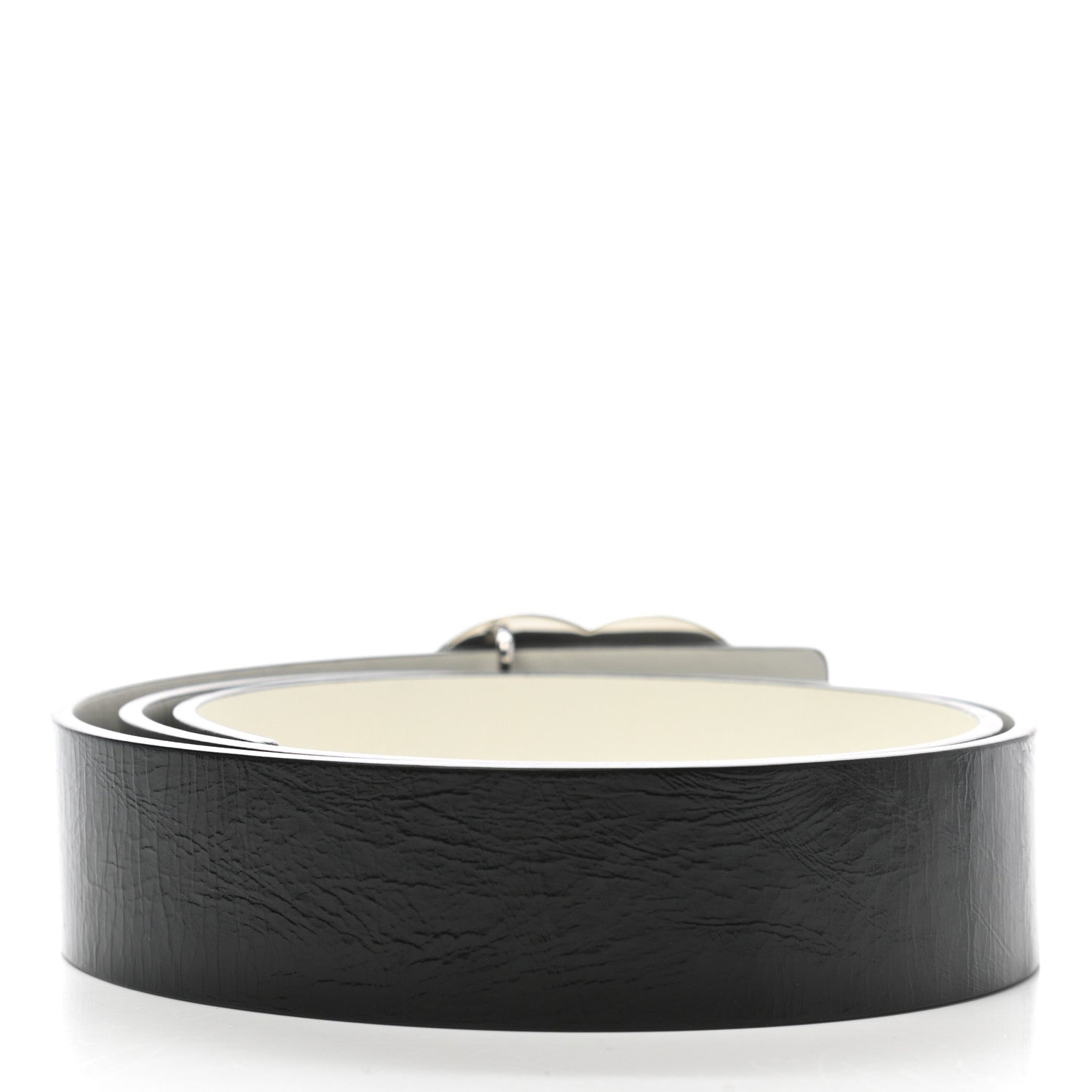 Chanel Patent Calfskin CC Reversible Belt 90 Black White 3 of 13