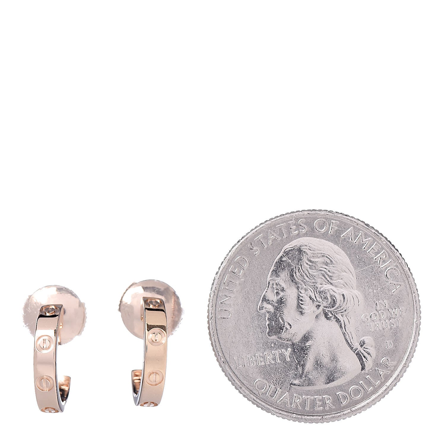 Cartier 18K Pink Gold Small LOVE Hoop Earrings 2 of 6