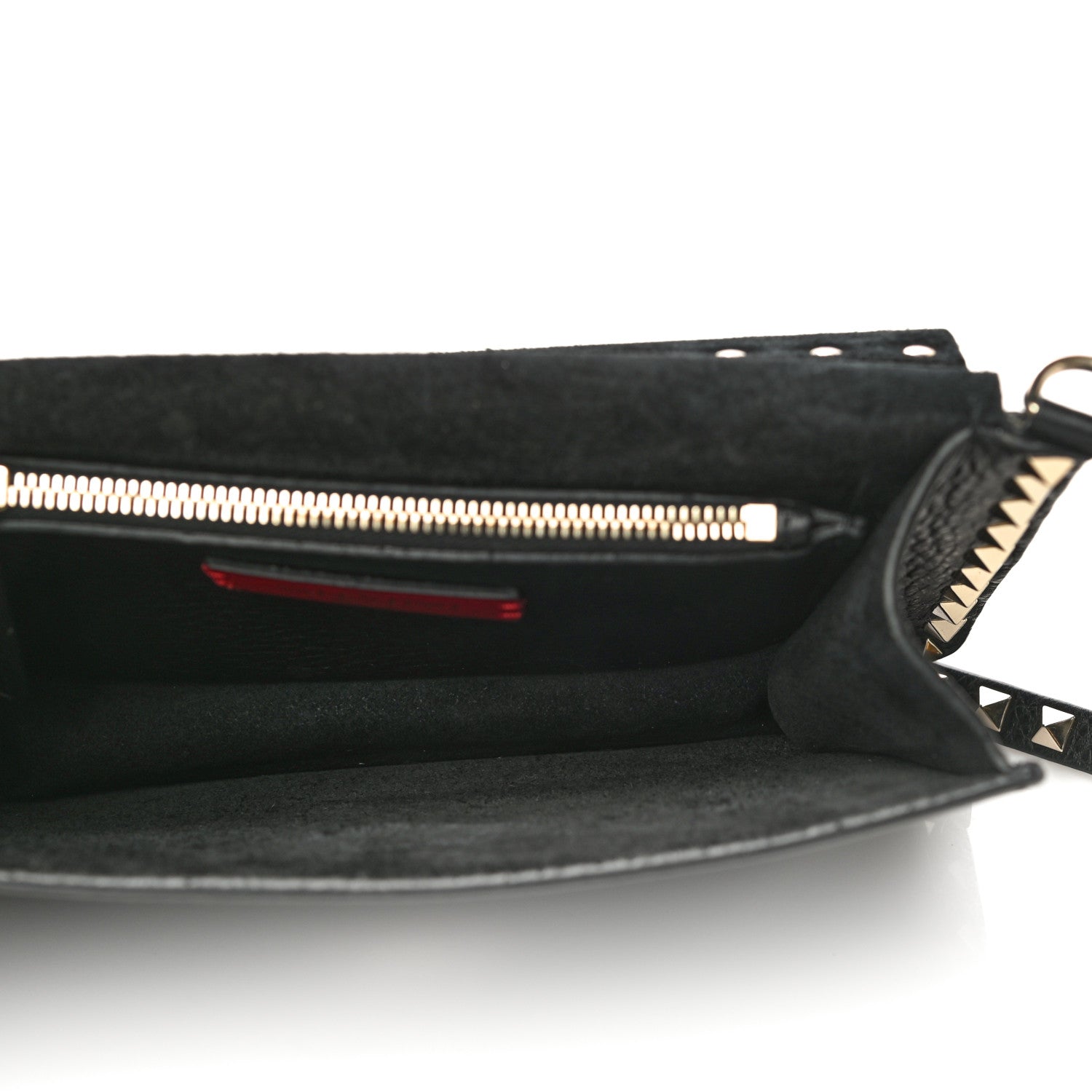 Valentino Garavani Pebbled Calfskin Rockstud Side Slip Crossbody Black 4 of 15