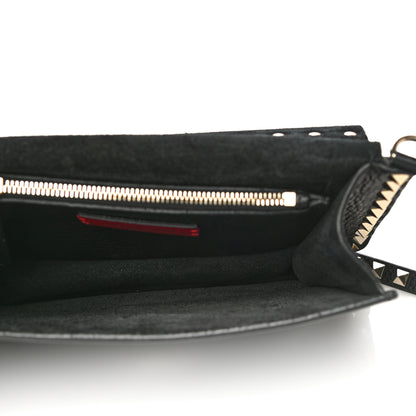Valentino Garavani Pebbled Calfskin Rockstud Side Slip Crossbody Black 4 of 15
