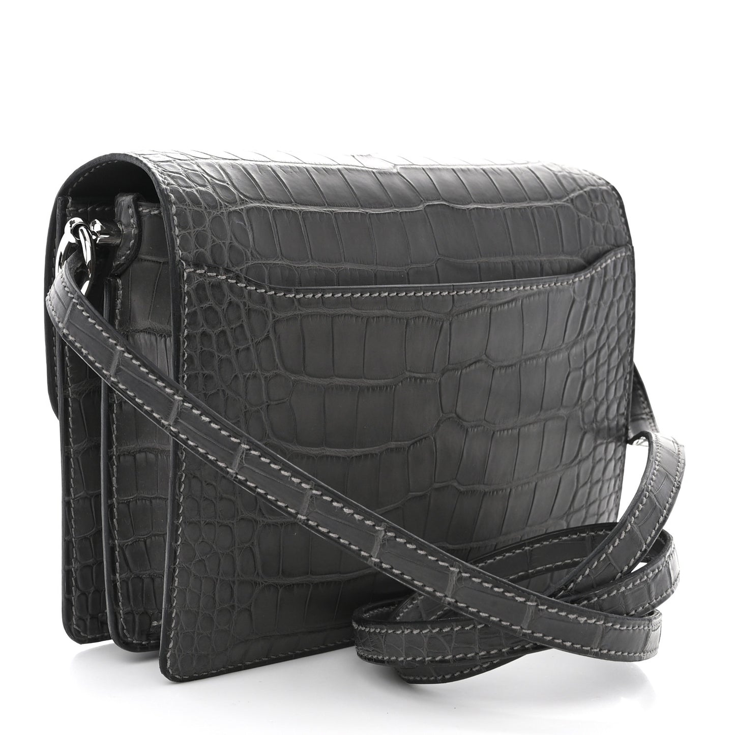 Matte Alligator Mini Sac Roulis Graphite