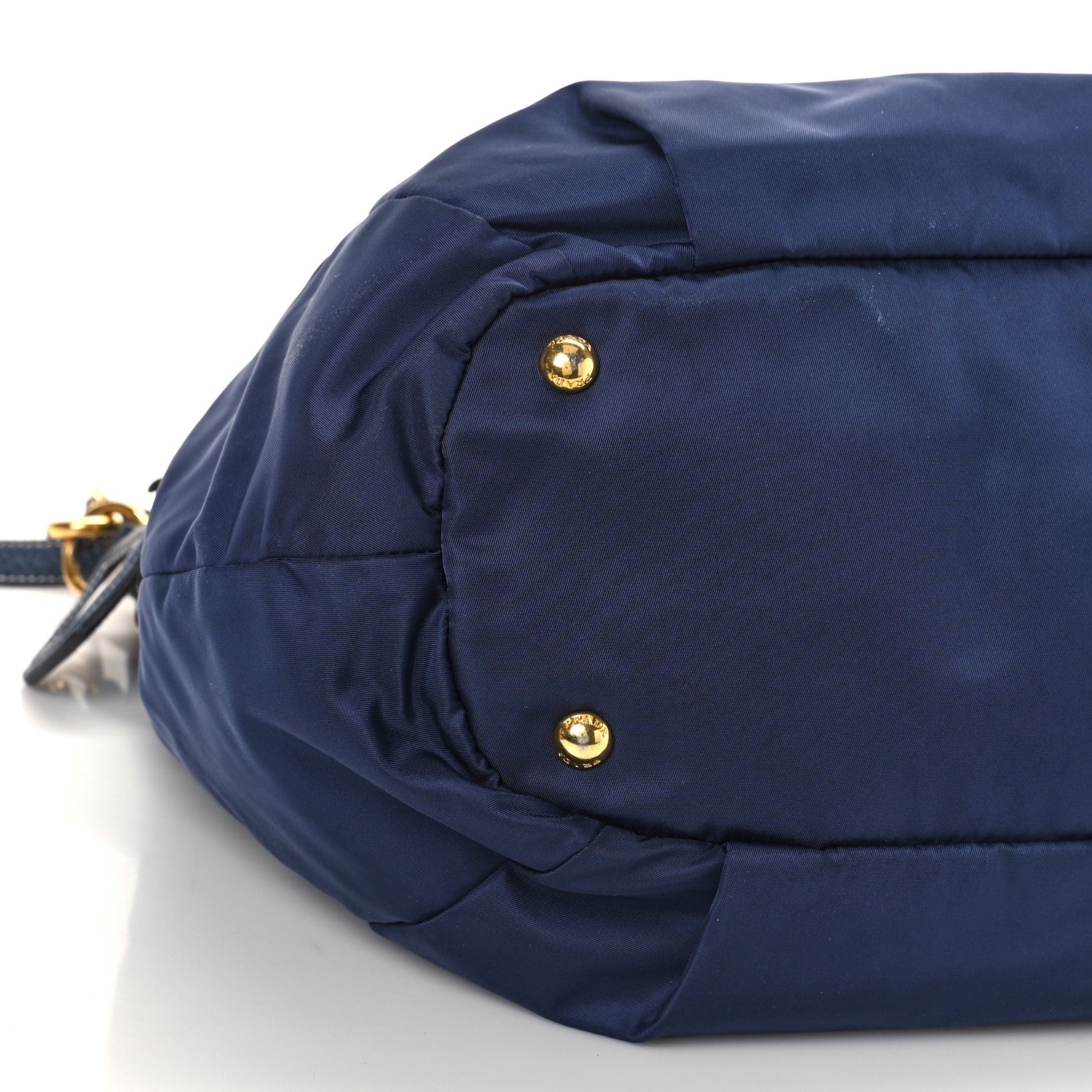 Prada Tessuto Nylon Vitello Daino Tote Blue 6 of 8