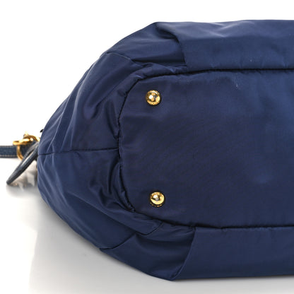 Prada Tessuto Nylon Vitello Daino Tote Blue 6 of 8