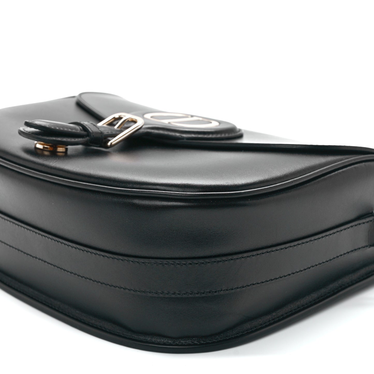 Box Calfskin Large Bobby Flap Black