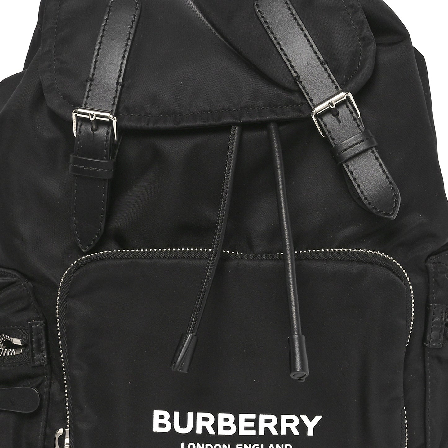 Nylon Logo Print Medium Rucksack Backpack Black