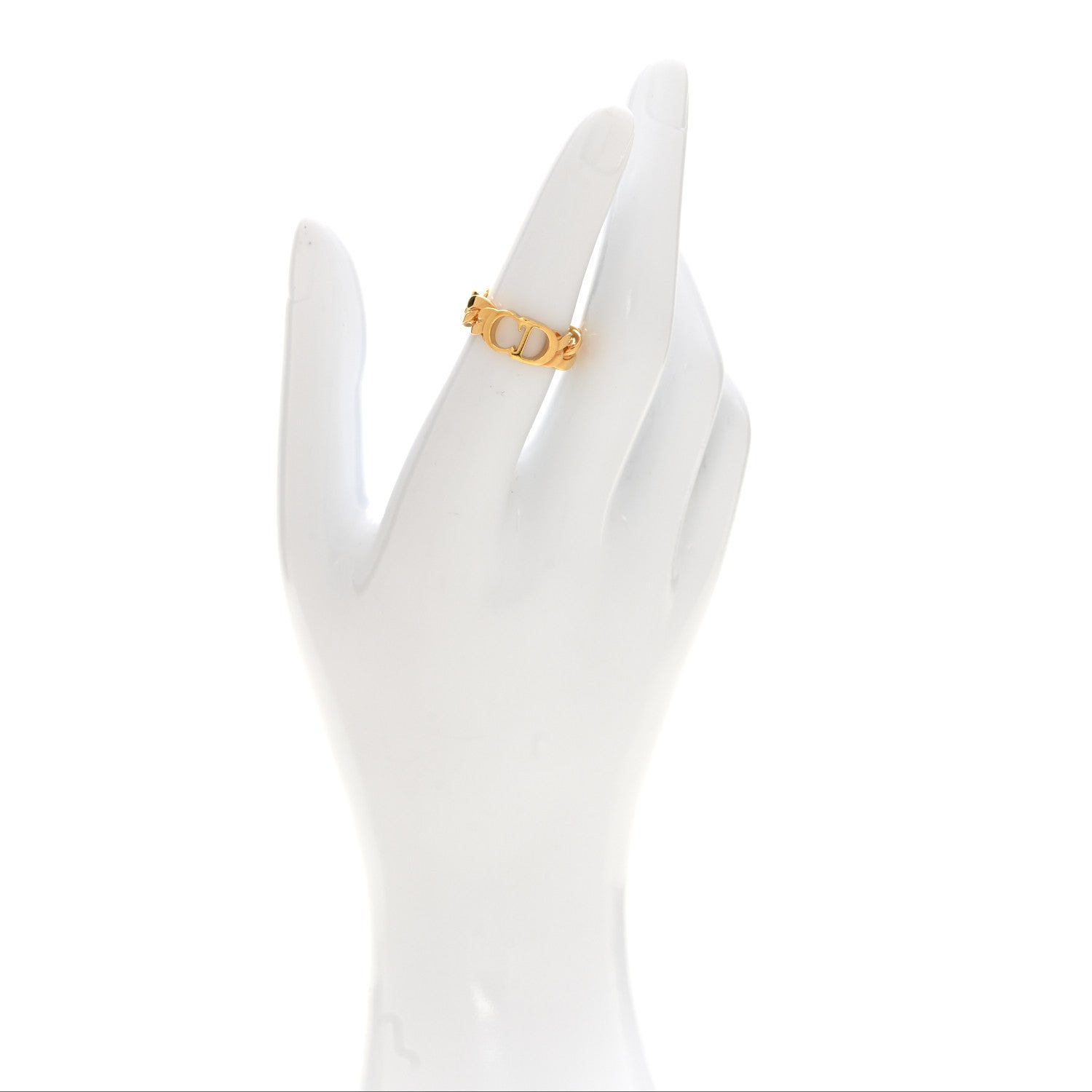Christian Dior Metal CD Chain Ring S Gold 2 of 5