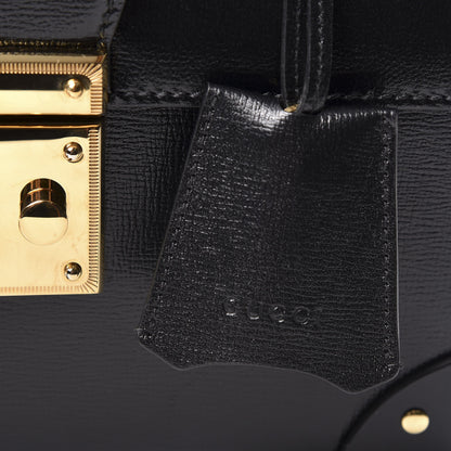 Gucci Calfskin Small Padlock Bamboo Shoulder Bag Black 7 of 10
