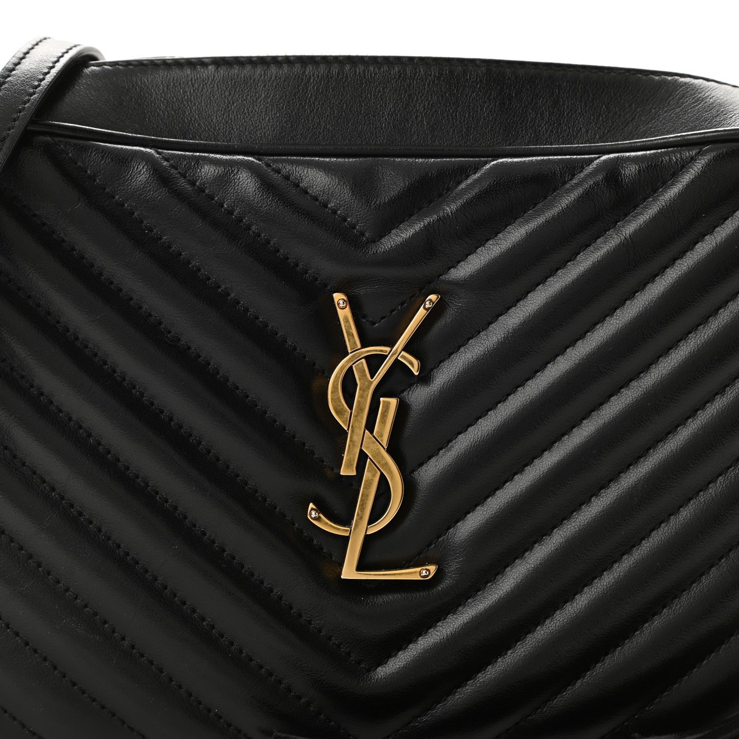 Saint Laurent Calfskin Matelasse Monogram Lou Camera Bag Black 8 of 10