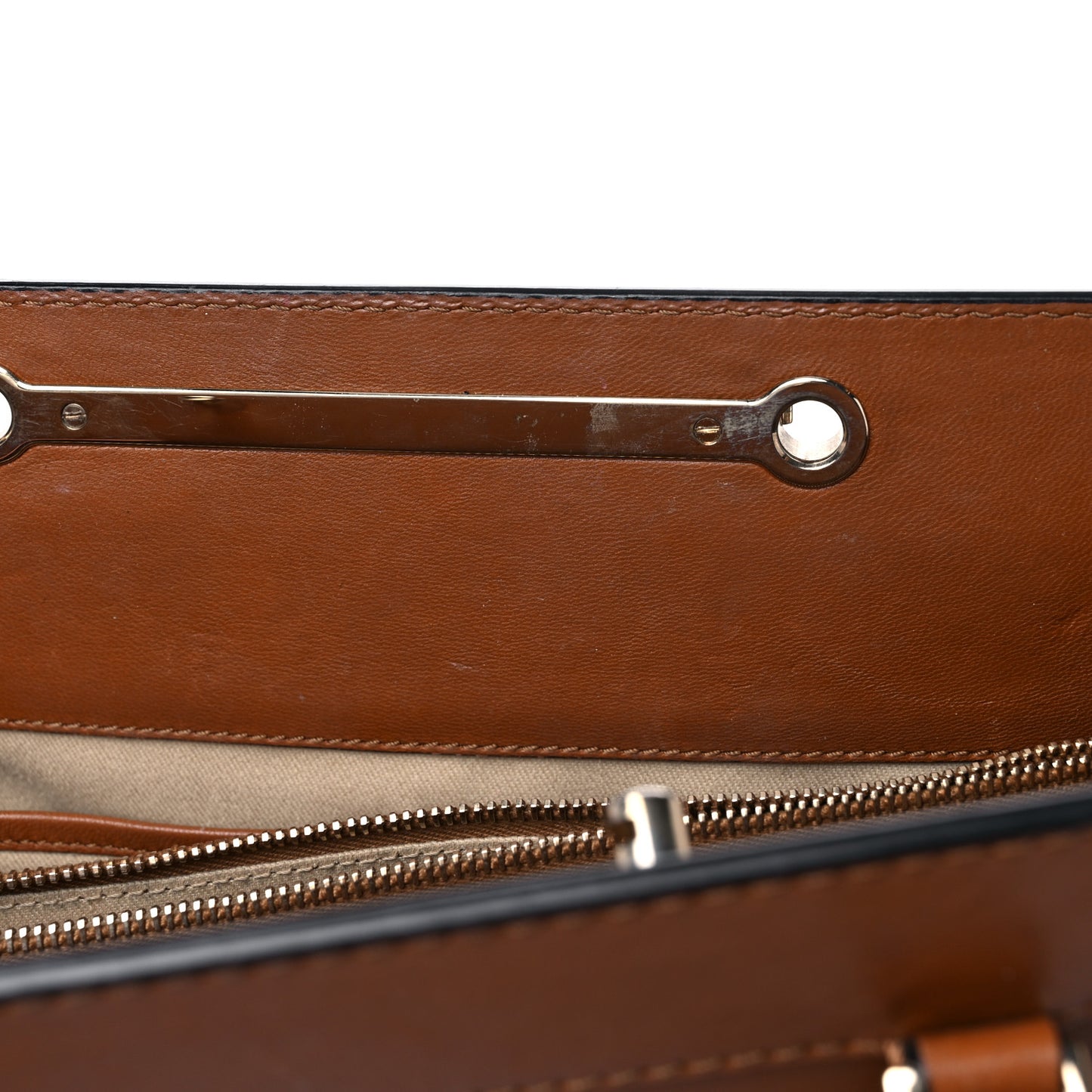 Vitello Lace Demetra Satchel Cognac