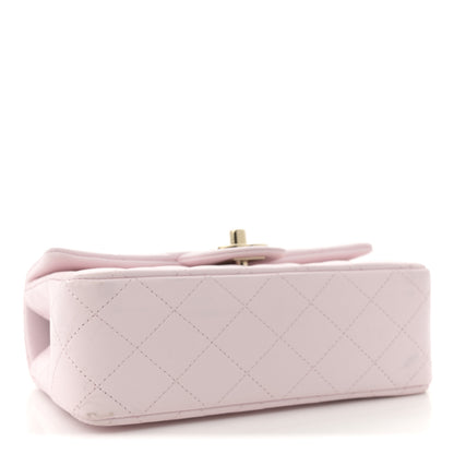 Chanel Lambskin Quilted Mini Top Handle Rectangular Flap Light Pink 4 of 14