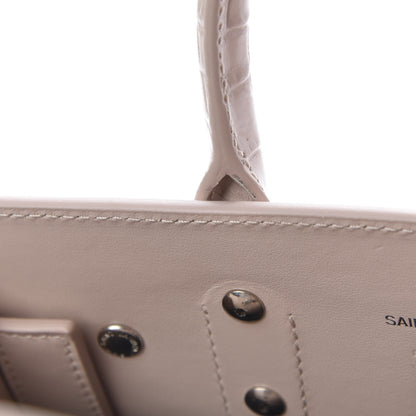 Saint Laurent Calfskin Crocodile Embossed Nano Sac De Jour Rose Antic 11 of 11